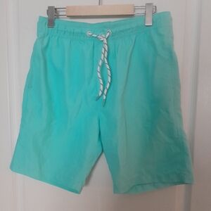 Men's Aqua Drawstring Swim Board Shorts